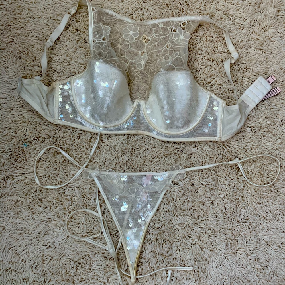 White Sequined Lingerie